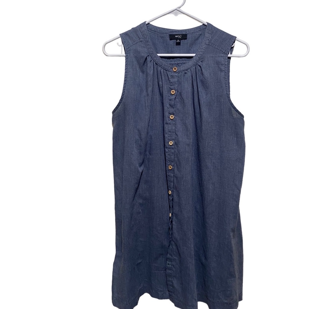 Very J cotton button down dress